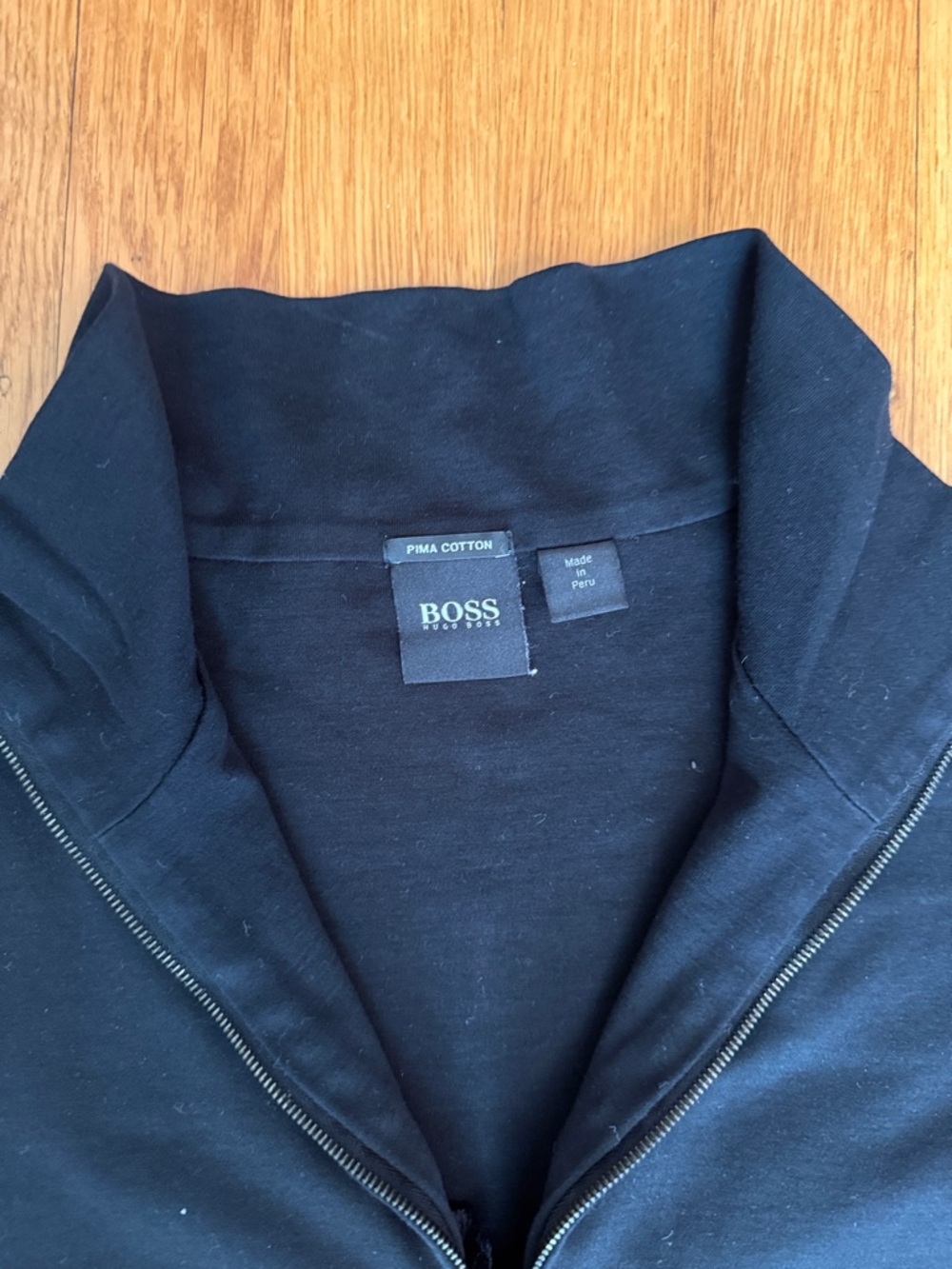 Boss Men’s Black 1/4 Zip Pullover Sweater - Picture 2 of 5